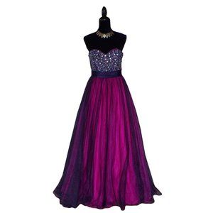 Flirt by Maggie Soterro Strapless Tulle Prom Dress